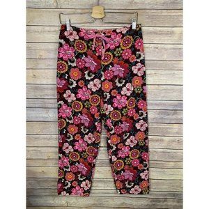 Vera Bradley XS Mod Pink Floral Corduroy Lounge Pajama Pants Drawstring Retired